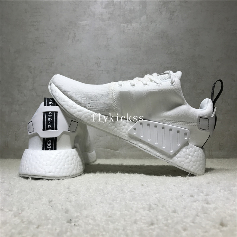 Real Boost Adidas NMD R2 White Black